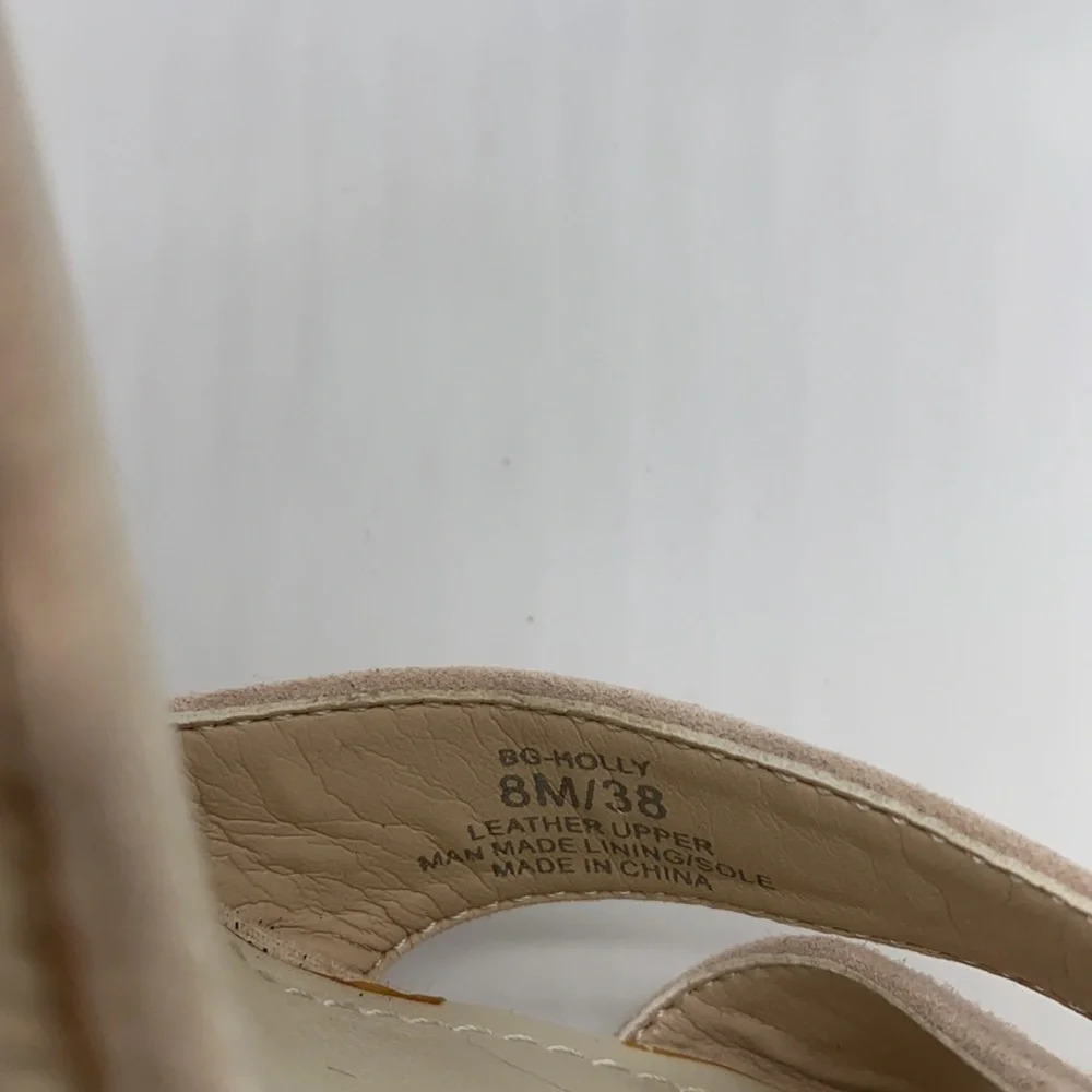 BCBGeneration - Molly Light Nude Pink Suede Strap  Espadrilles Size 8